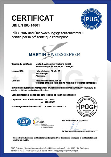 Certificate din en iso 14001:2015